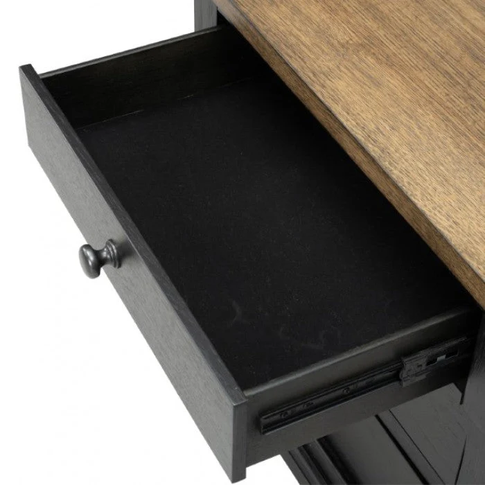 Neue Mills Black/Rustic Oak Nightstand w/ 3 Drawers - Image 5