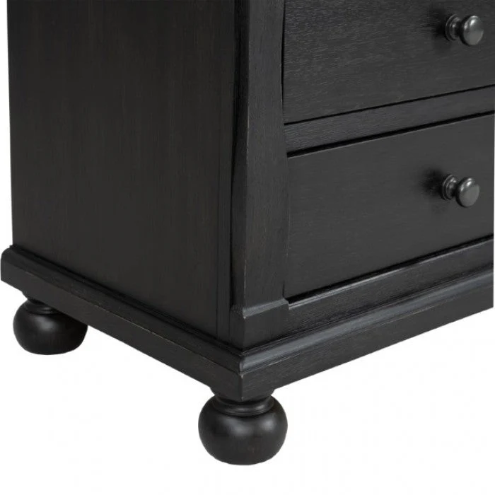 Neue Mills Black/Rustic Oak Nightstand w/ 3 Drawers - Image 7