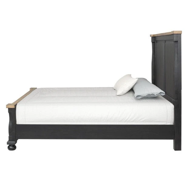 Neue Mills Black/Rustic Oak Queen 4 Piece Bedroom Set - Image 3