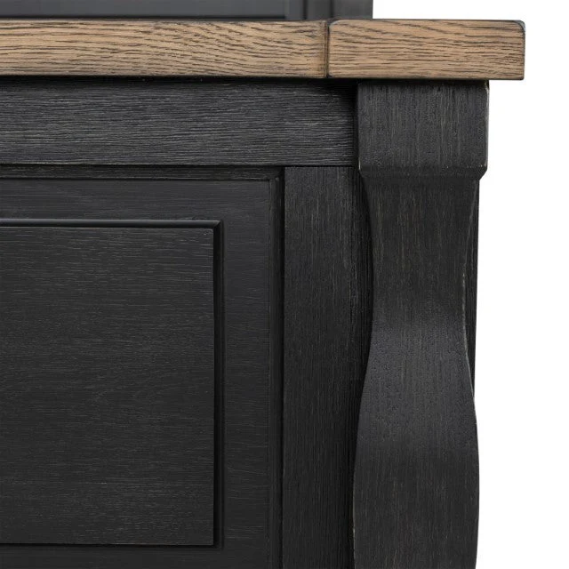 Neue Mills Black/Rustic Oak Queen Bed - Image 3