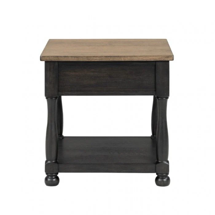 Neue Mills Weathered Black/Brown End Table - Image 3