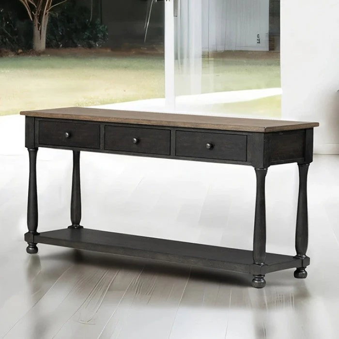 Neue Mills Weathered Black/Brown Sofa Table - Image 2