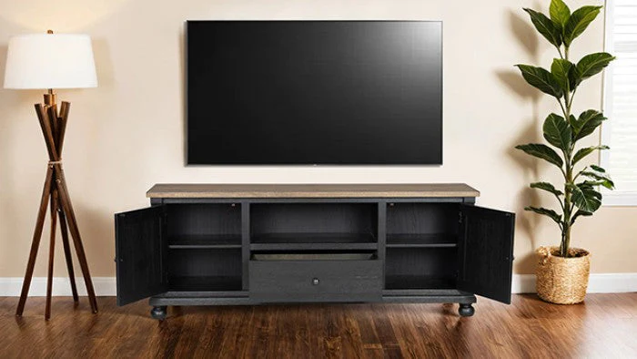 Neue Mills Weathered Black/Brown Tv Stand - Image 3