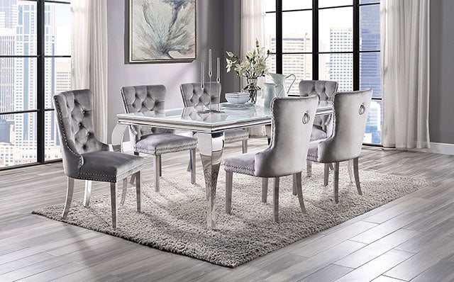 Neuveville White/Chrome Dining Table - Image 2