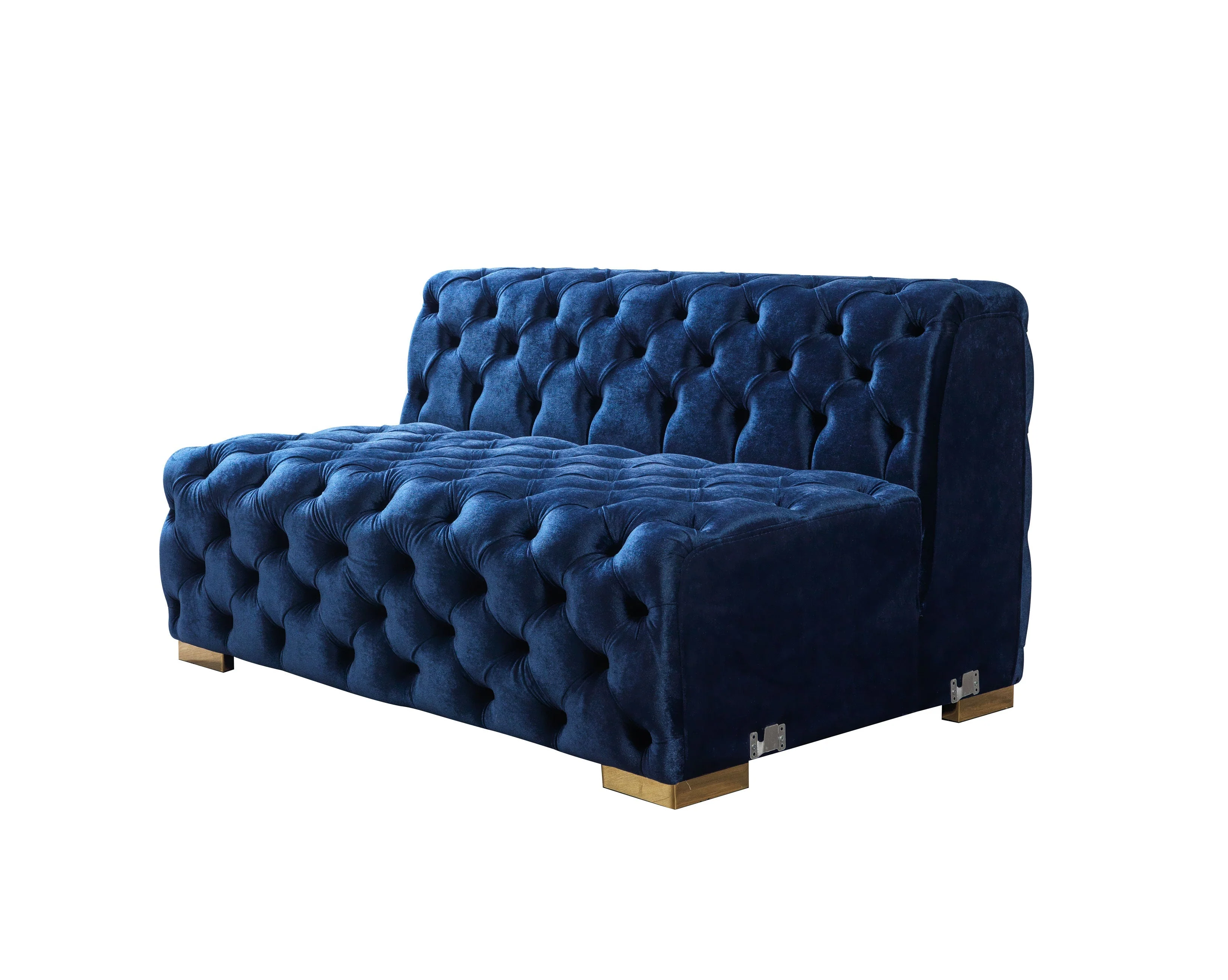 Neva Blue Velvet Double Chaise 138" Sectional - Image 17