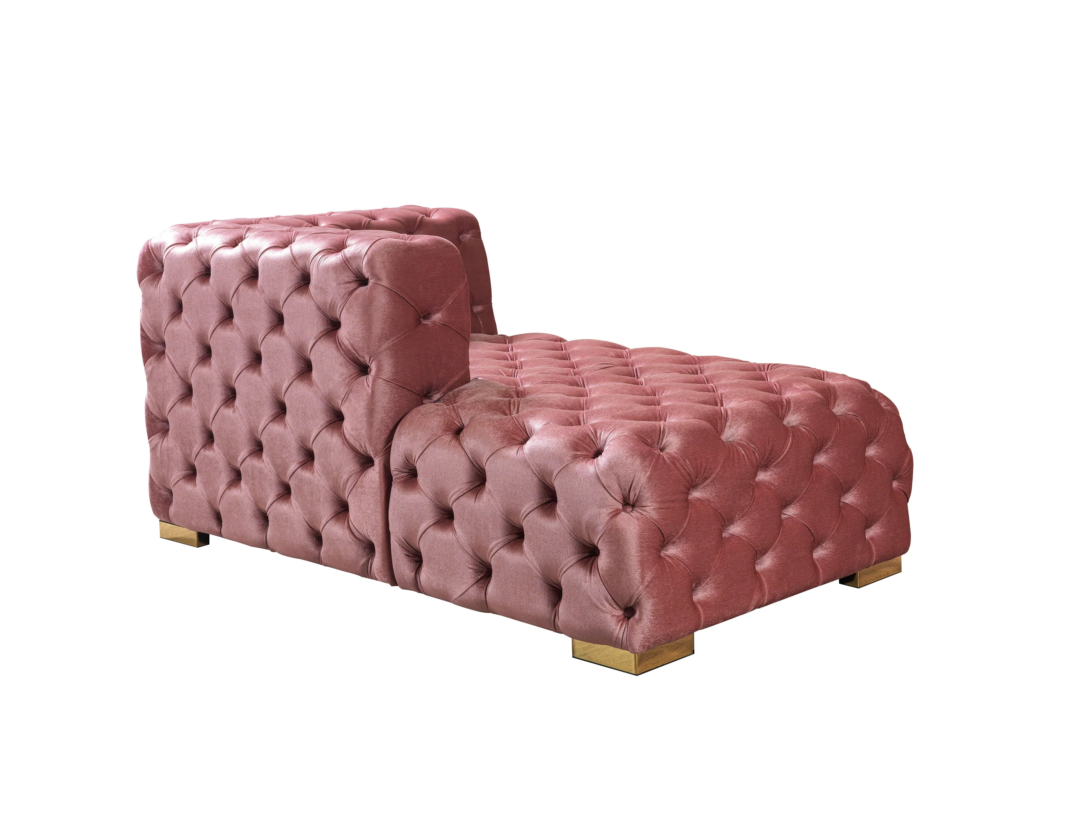 Neva Pink Velvet Double Chaise 138" Sectional - Image 16
