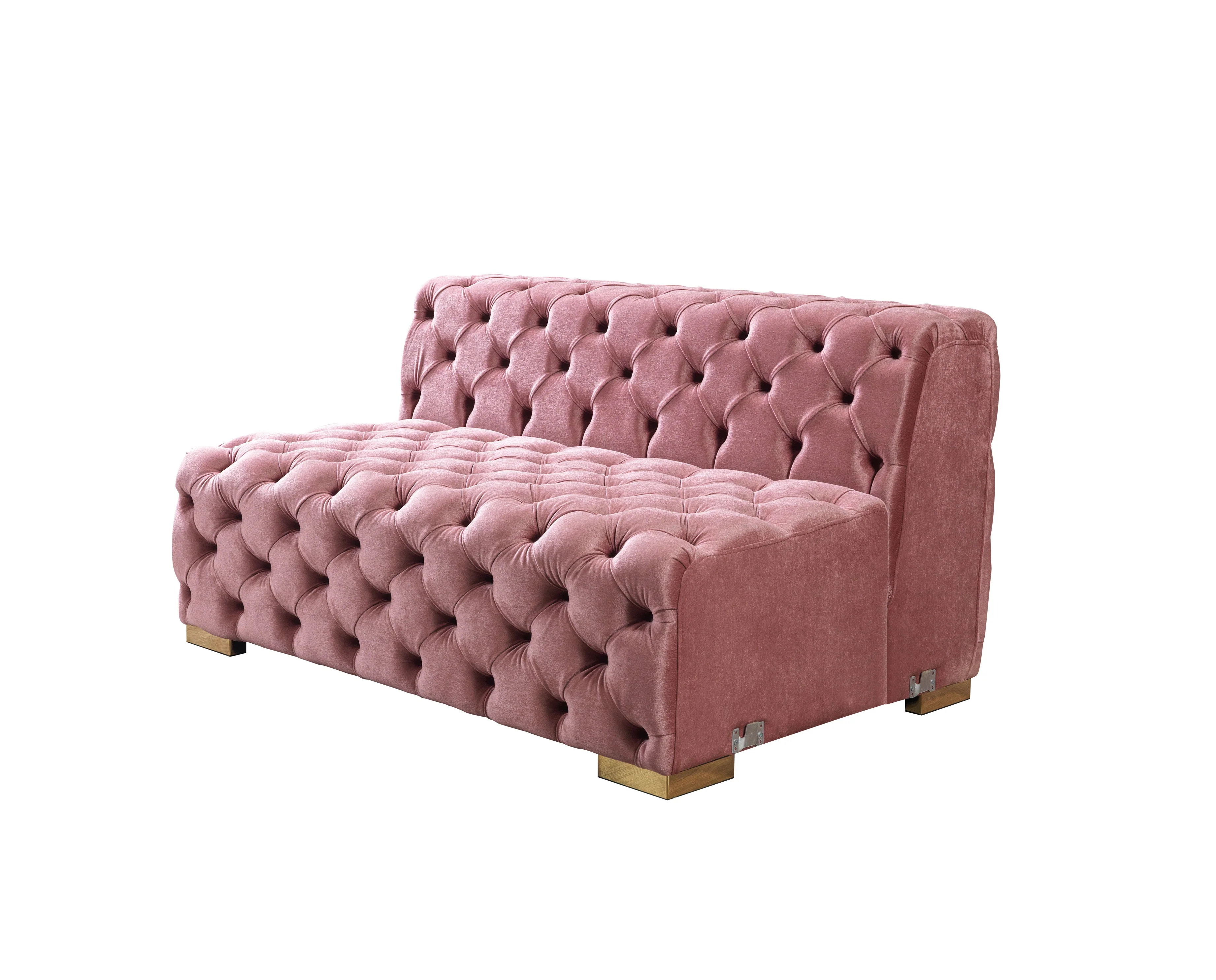 Neva Pink Velvet Double Chaise 138" Sectional - Image 17