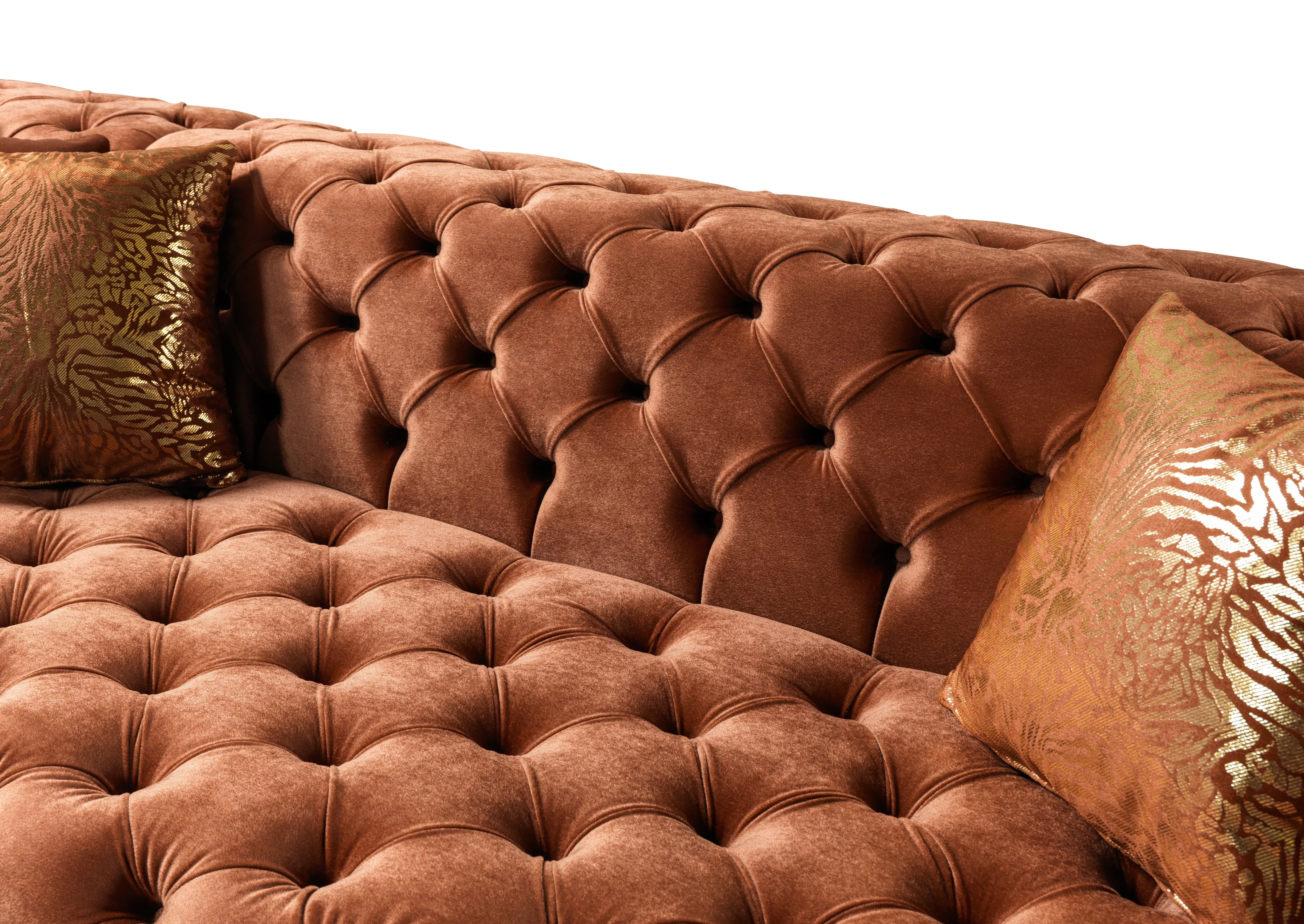 Neva Orange Velvet Double Chaise 138" Sectional - Image 10