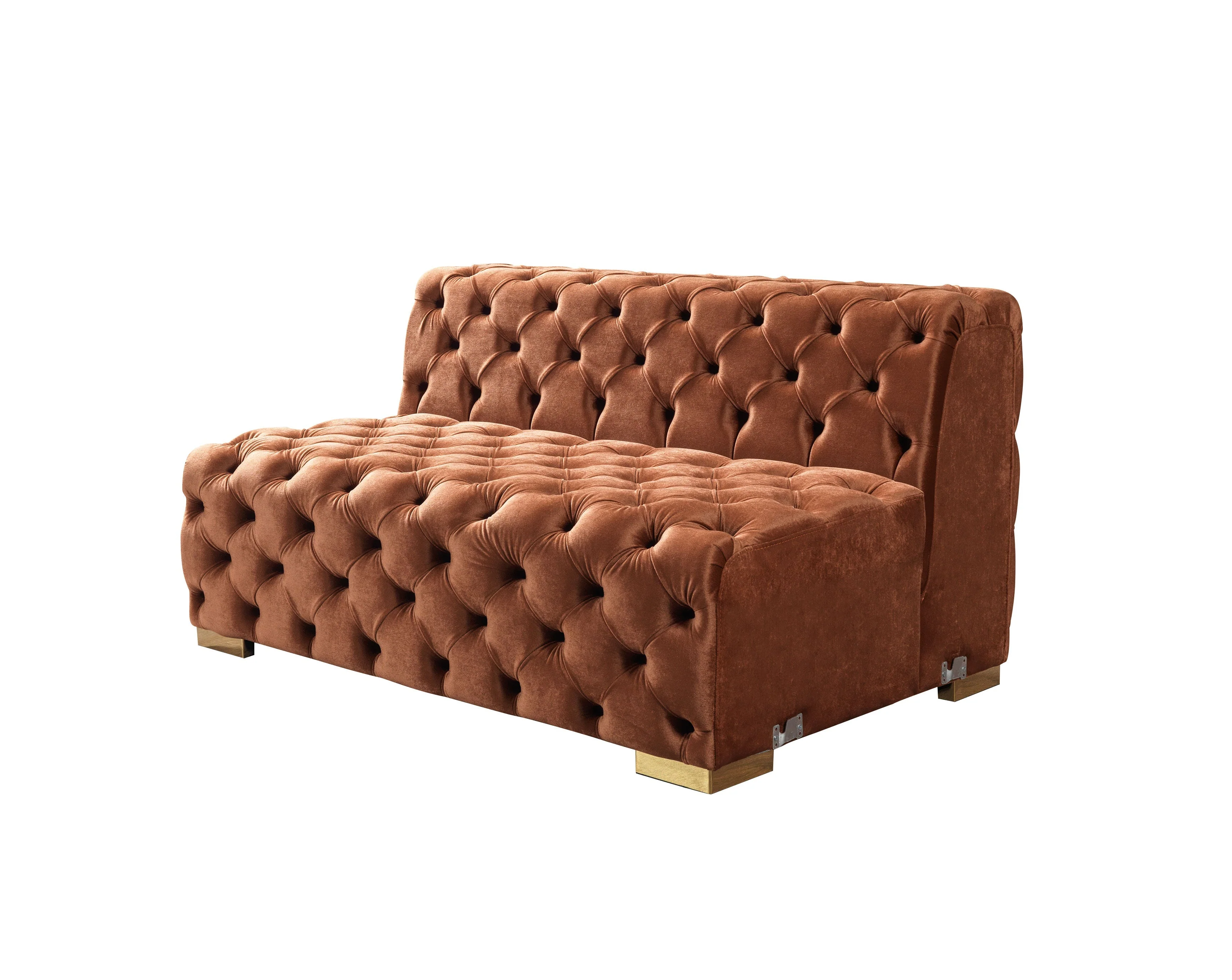 Neva Orange Velvet Double Chaise 138" Sectional - Image 18