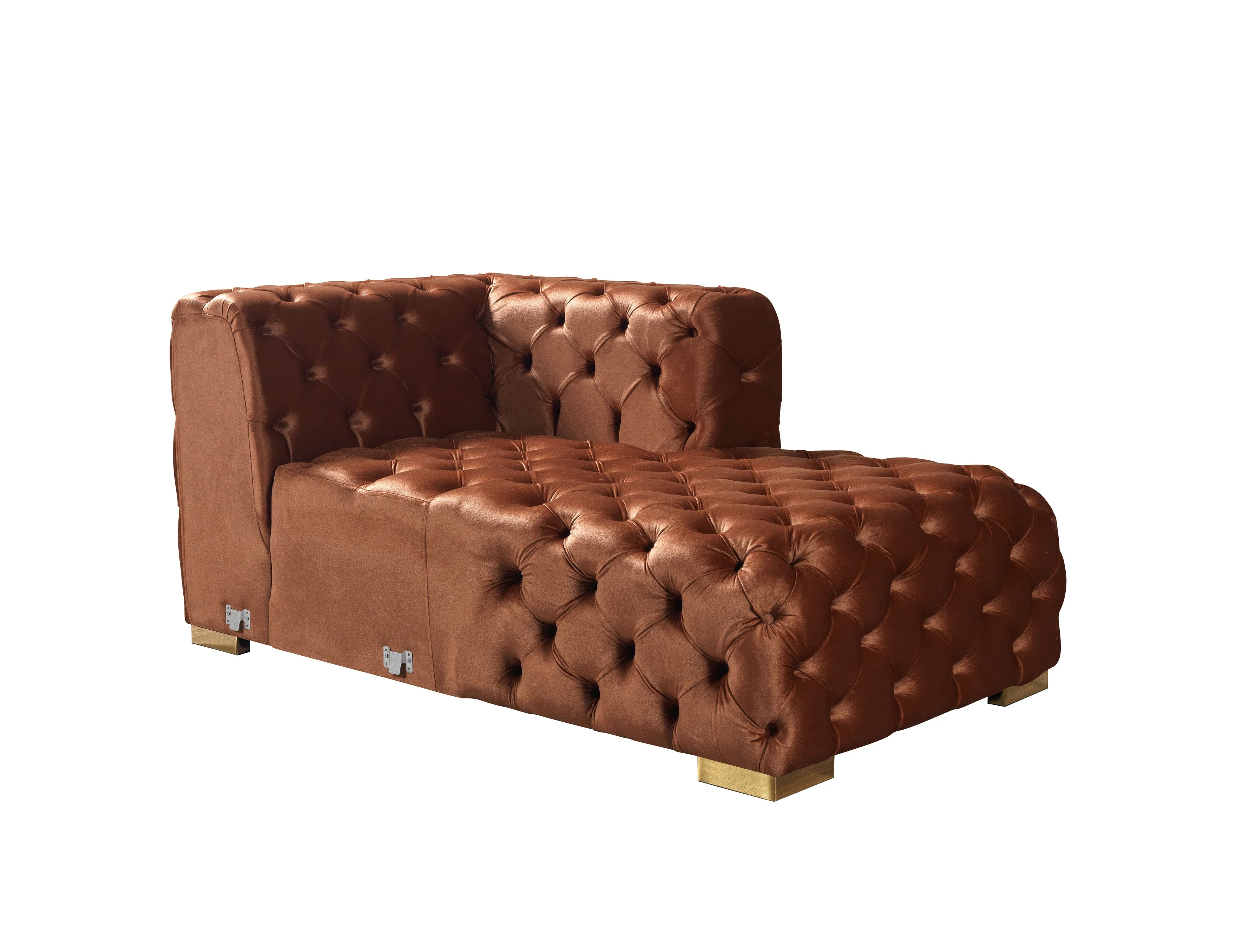 Neva Orange Velvet Double Chaise 138" Sectional - Image 19