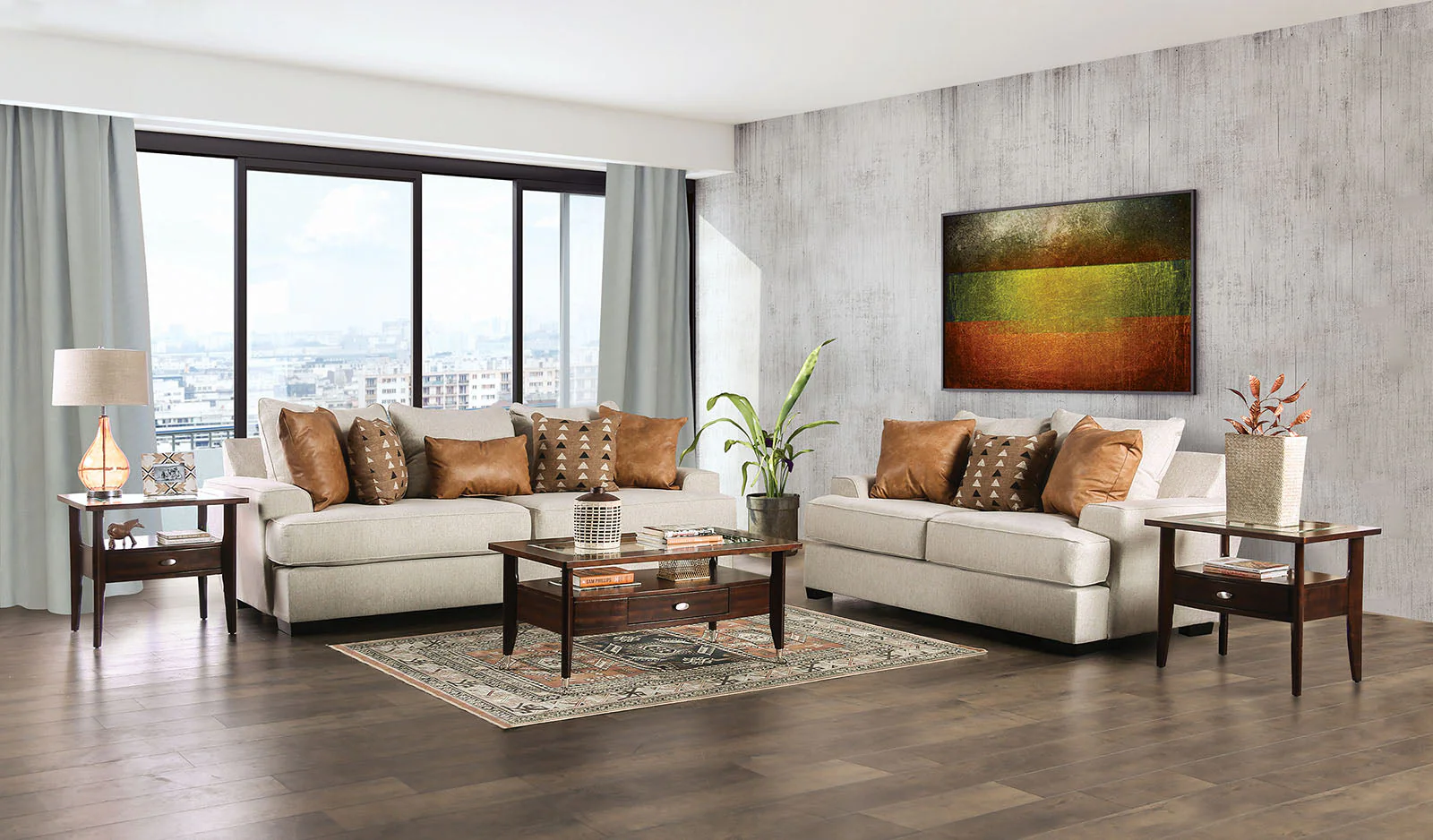 New meadows Sand/Caramel Loveseat - Image 8