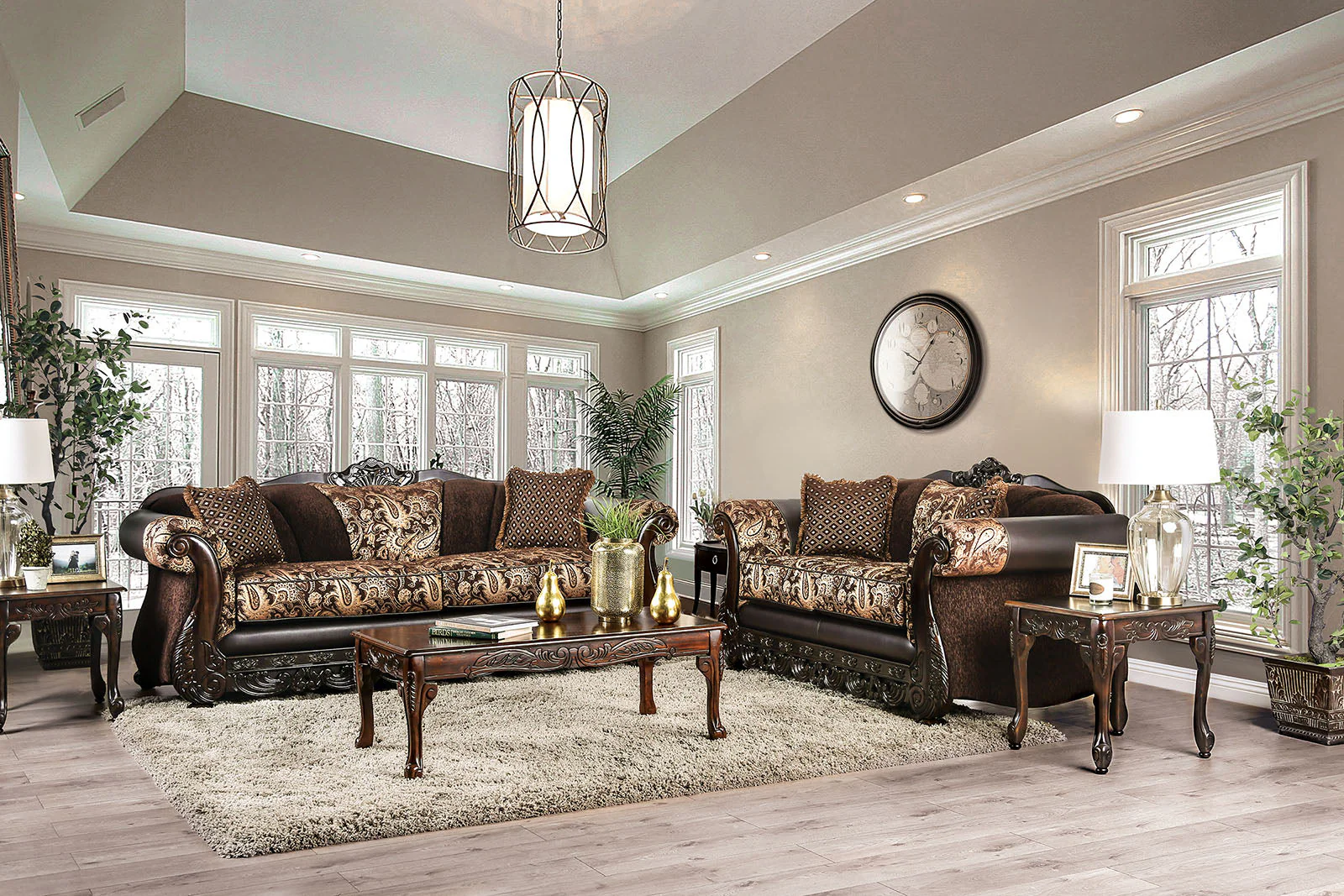 Newdale Brown/Gold Loveseat - Image 3