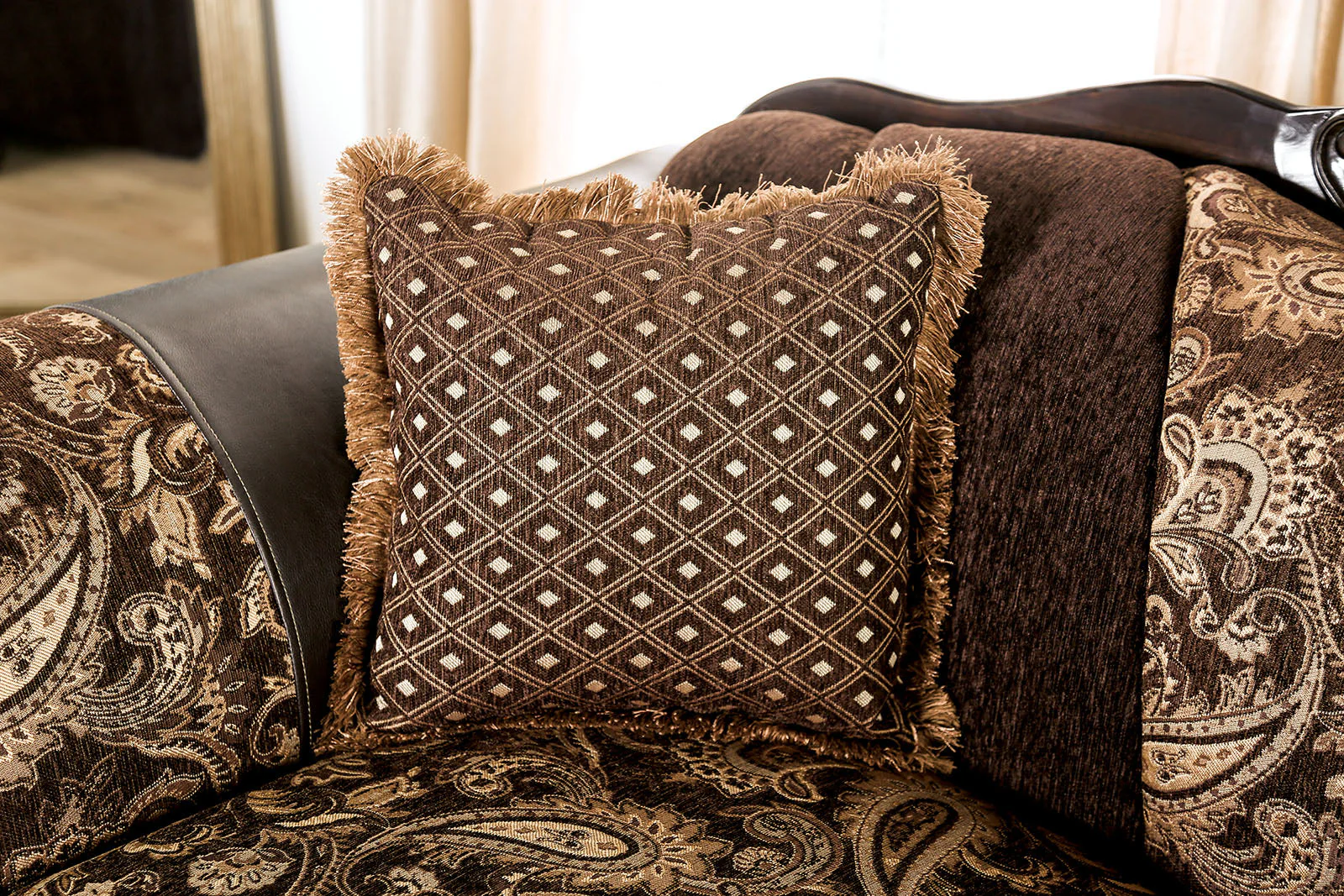 Newdale Brown/Gold Loveseat - Image 8