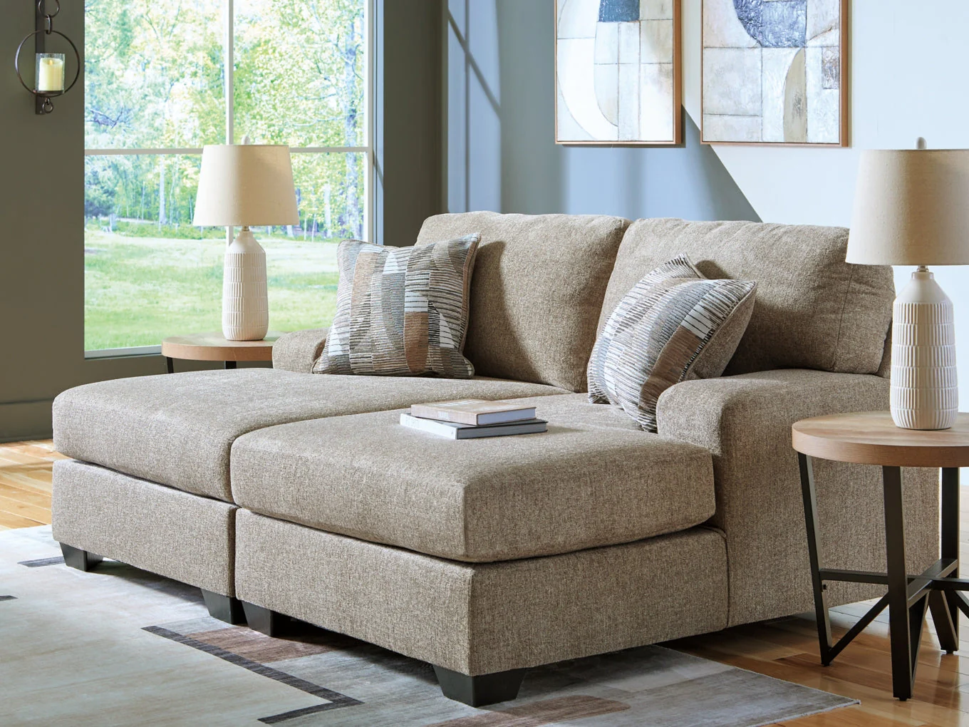Newellen 2-Piece Super Chaise Loveseat - Image 2