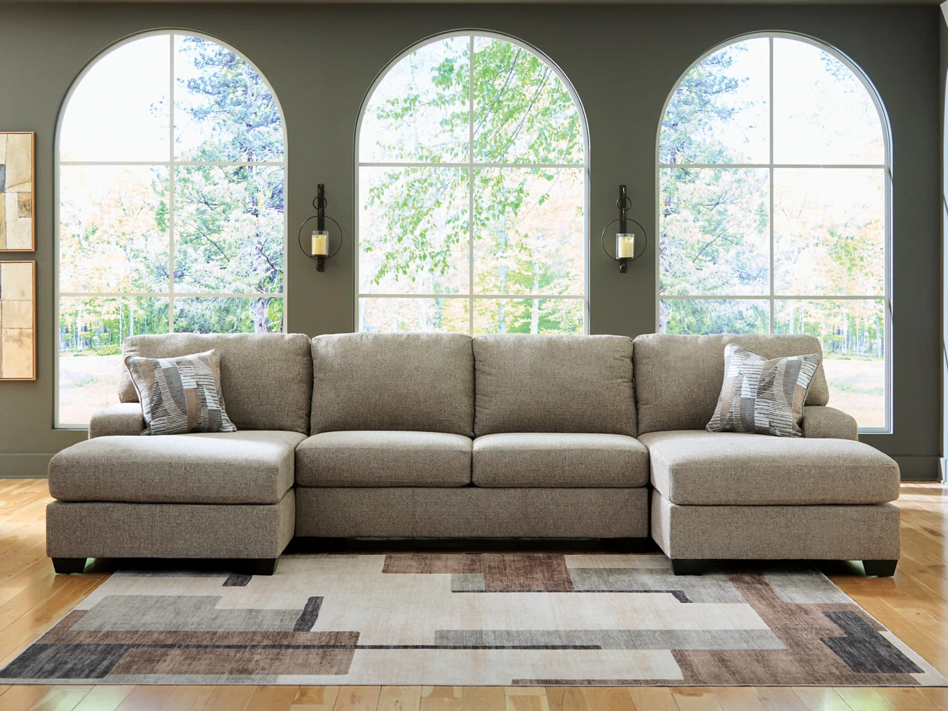 Newellen 3-Piece Sleeper Sectional with Double Chaise - Image 2