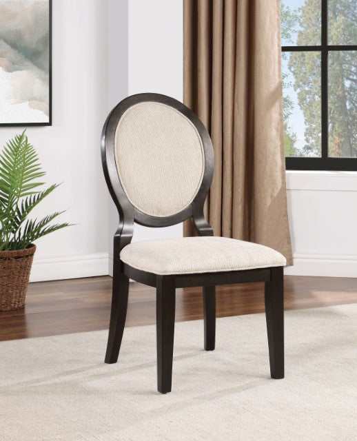 Newforte Espresso/Ivory Side Chair (Set of 2) - Image 2