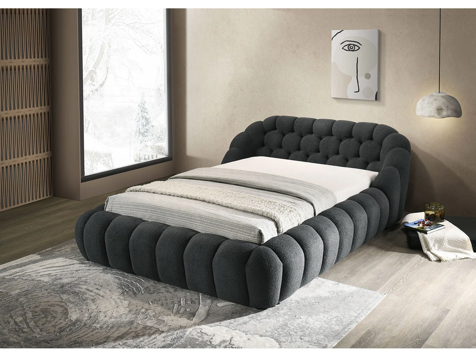 Newquay Charcoal Eastern King Bed