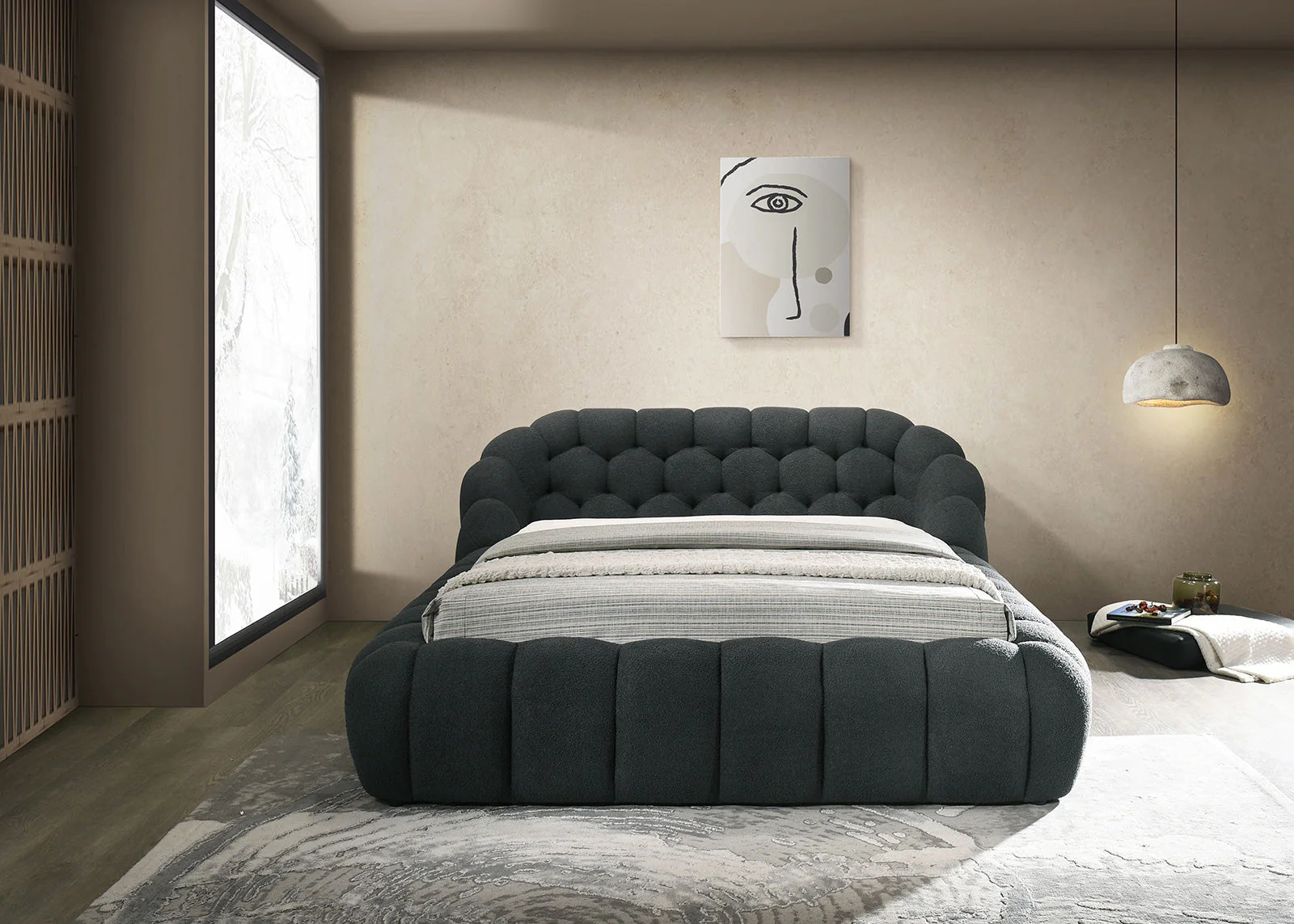 Newquay Charcoal Eastern King Bed - Image 2