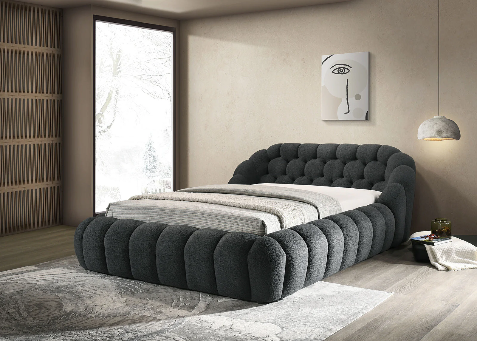Newquay Charcoal Eastern King Bed - Image 3