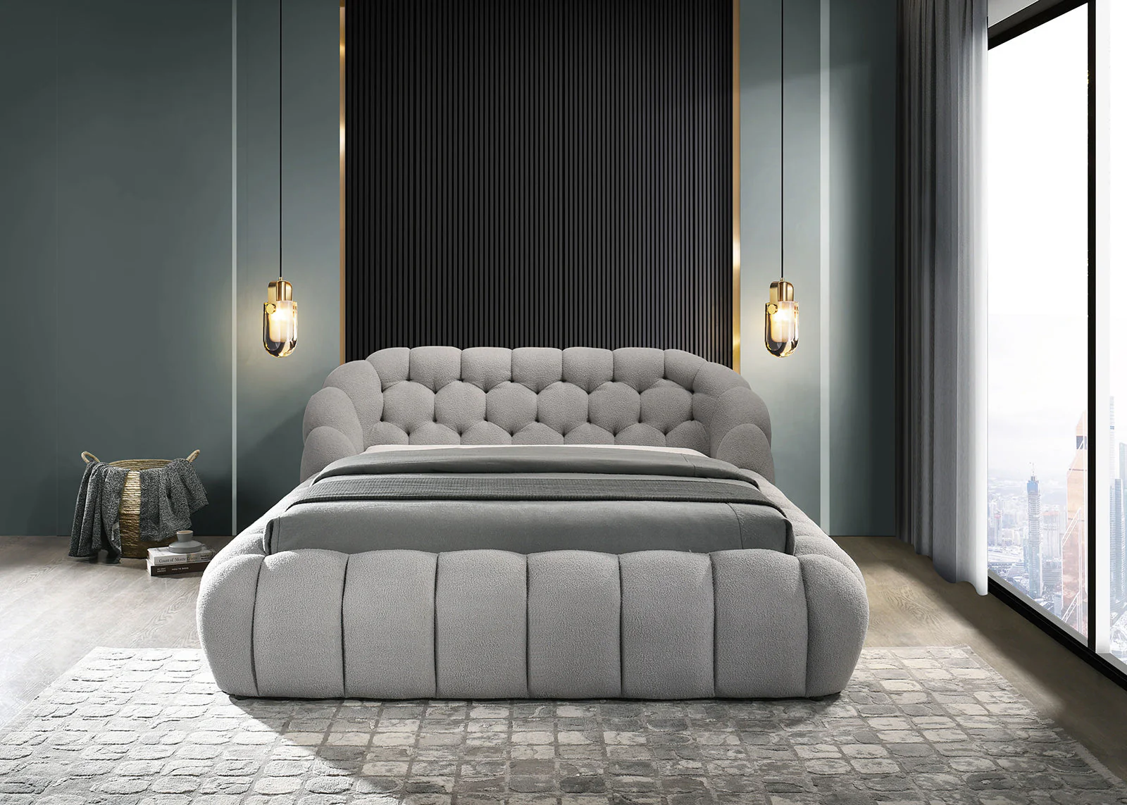 Newquay Gray Eastern King Bed - Image 2