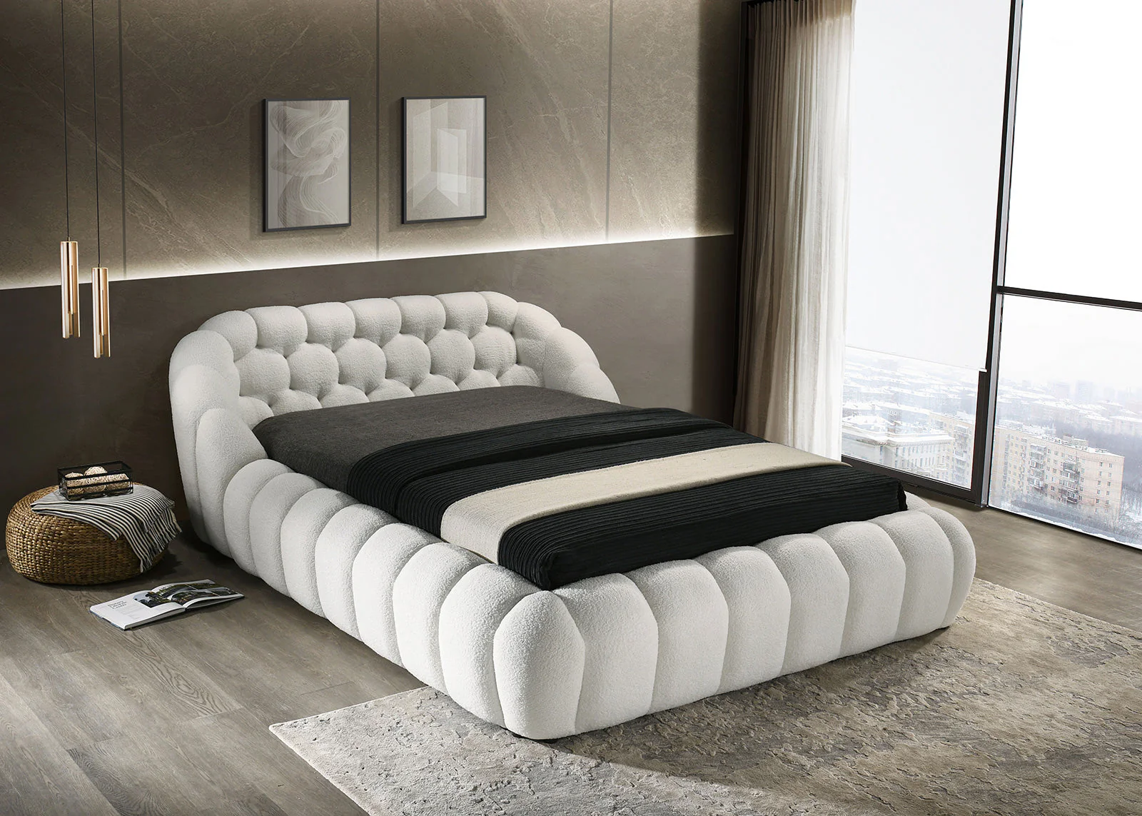 Newquay White Eastern King Bed - Image 3