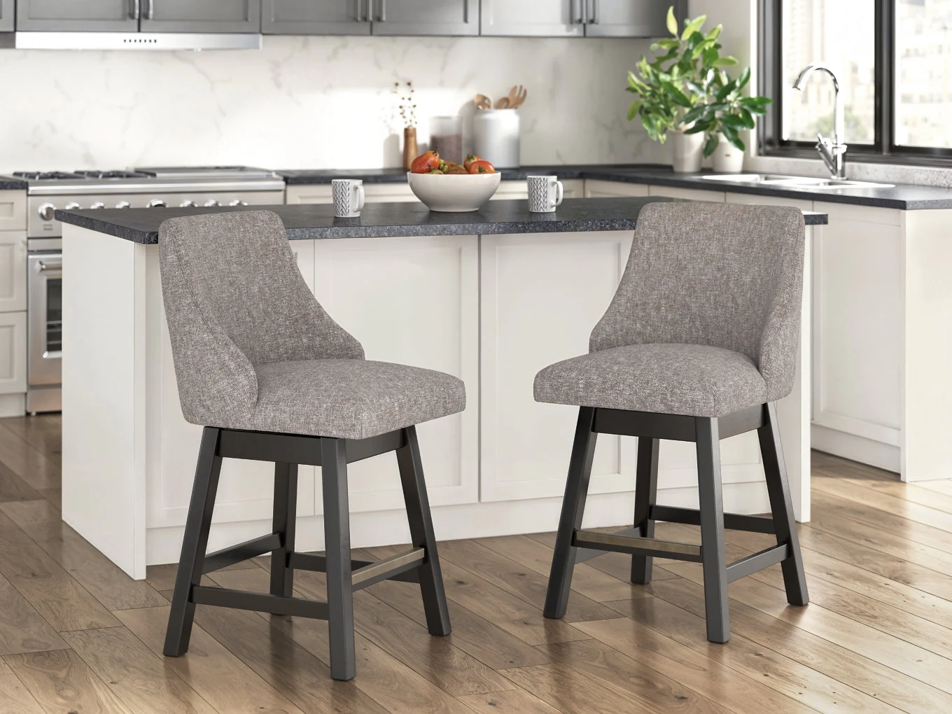 Neymorton Upholstered Barstool - Image 4