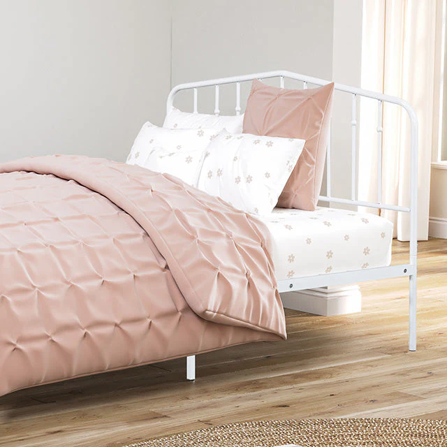 Nicoli White Full Metal Bed - Image 2
