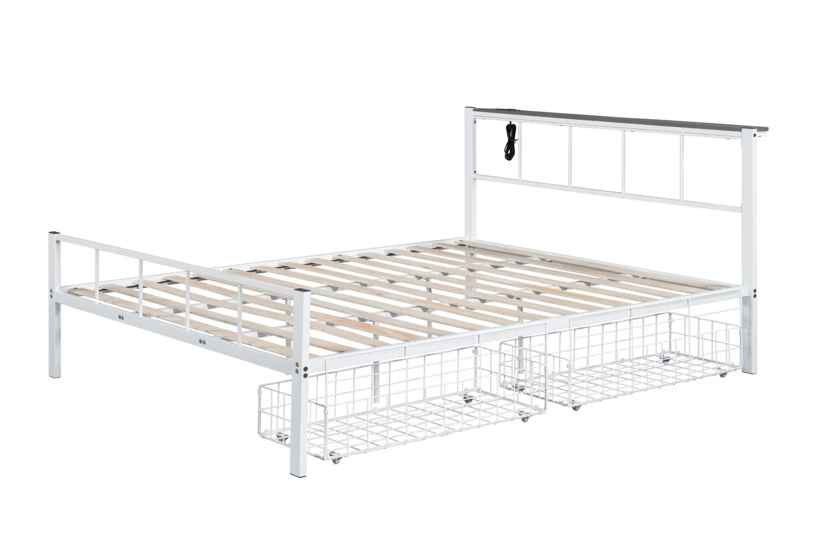 Nicoli White Queen Metal Bed - Image 2