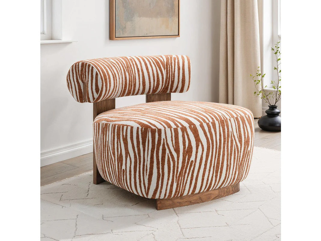 Niobe Rustic Orange Accent Chair