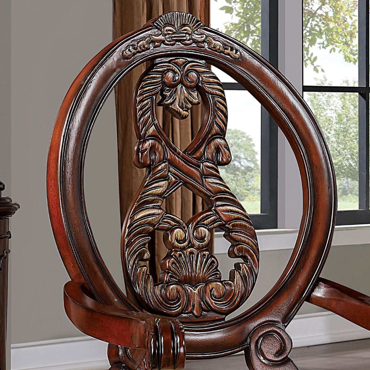Normandy Brown Cherry & Tan Side Chair (Set of 2) - Image 2