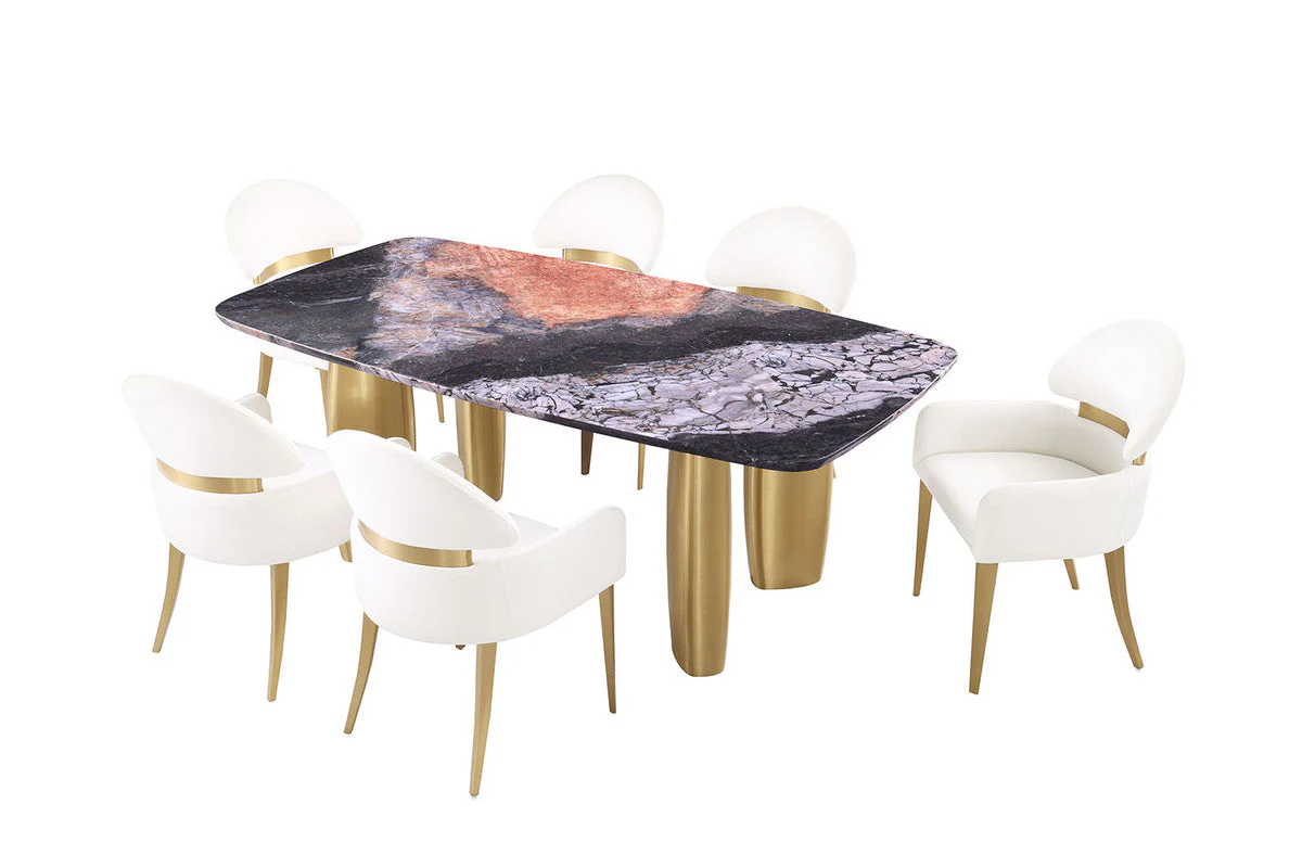 Northolt Black/Gray/Matte Gold 5 Pc. Dining Table Set - Image 3