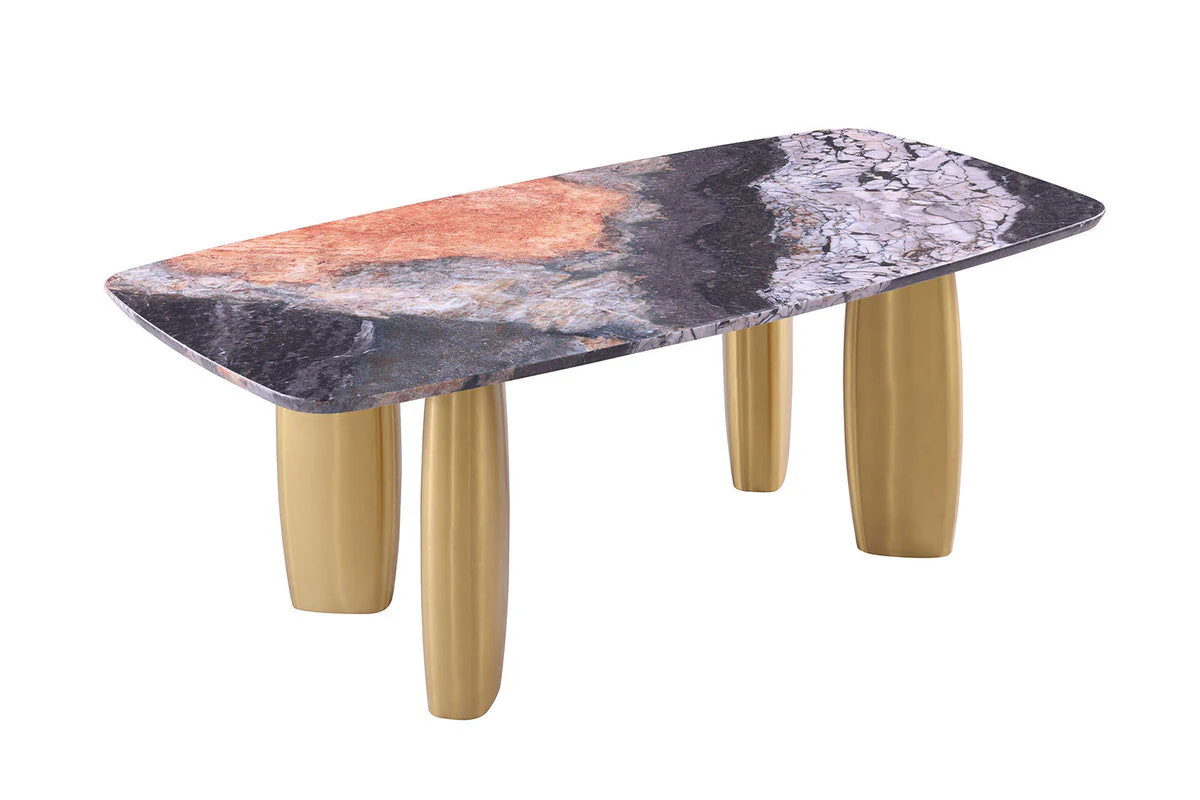 Northolt Black/Gray/Matte Gold 7 Pc. Dining Table Set - Image 4