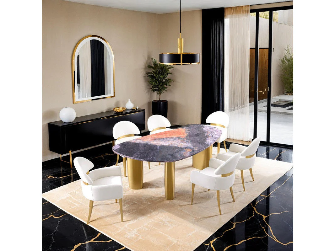 Northwich Black/Gray/Matte Gold/White 5 Pc. Dining Table Set