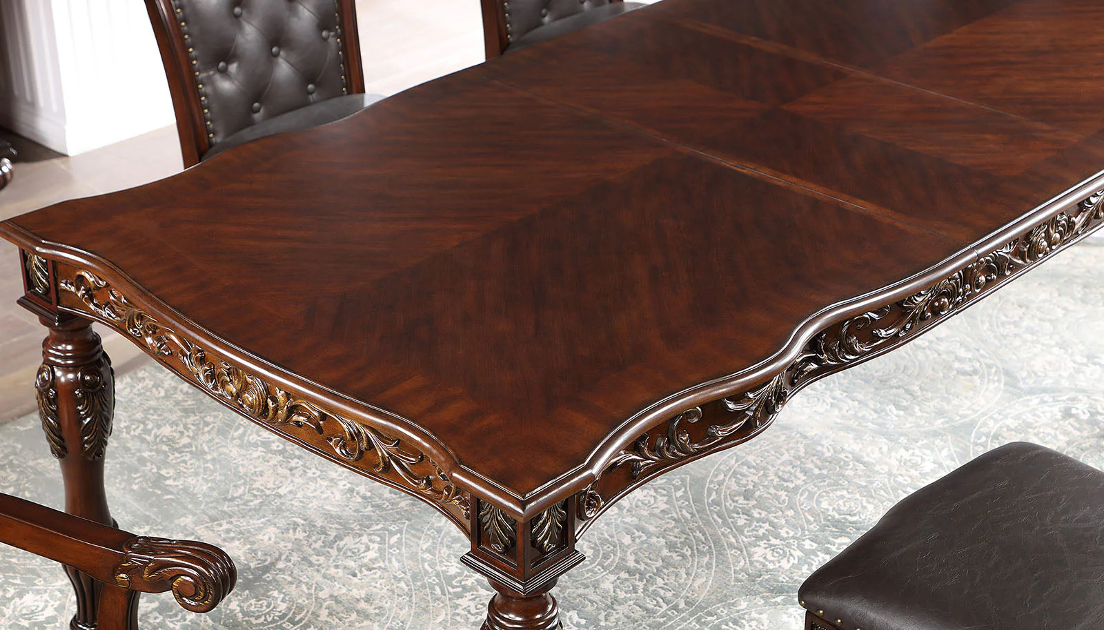 Nouvelle Brown Cherry 7 Pc. Dining Room Set - Image 3