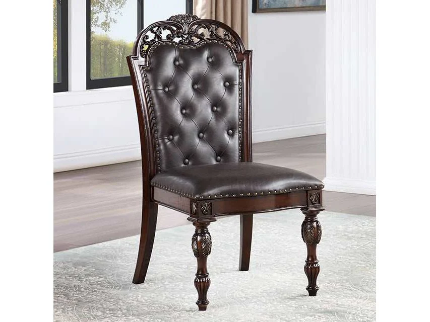 Nouvelle Brown Cherry Side Chair (Set of 2)