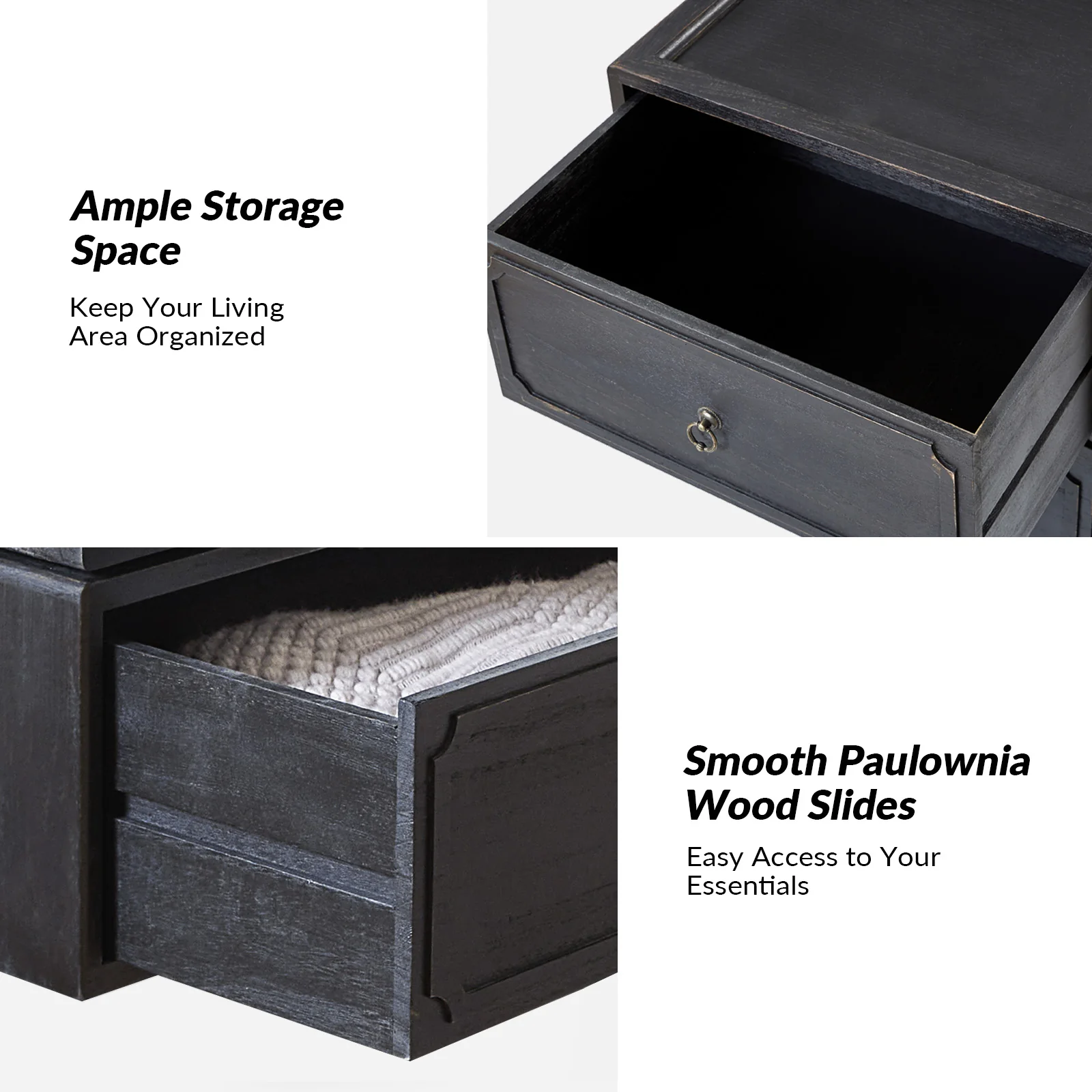 Nicole 2-Drawer Nightstand in Black - Image 3
