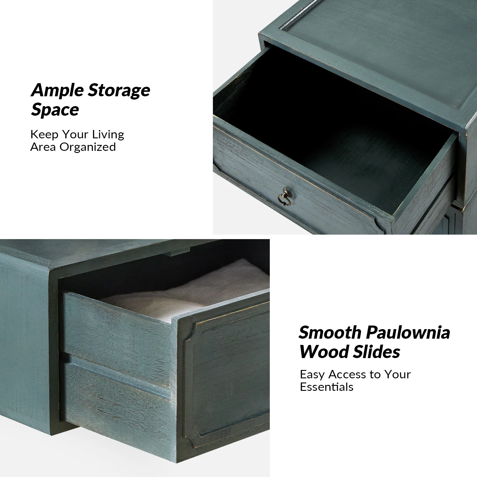 Nicole 2-Drawer Nightstand in Blue - Image 3