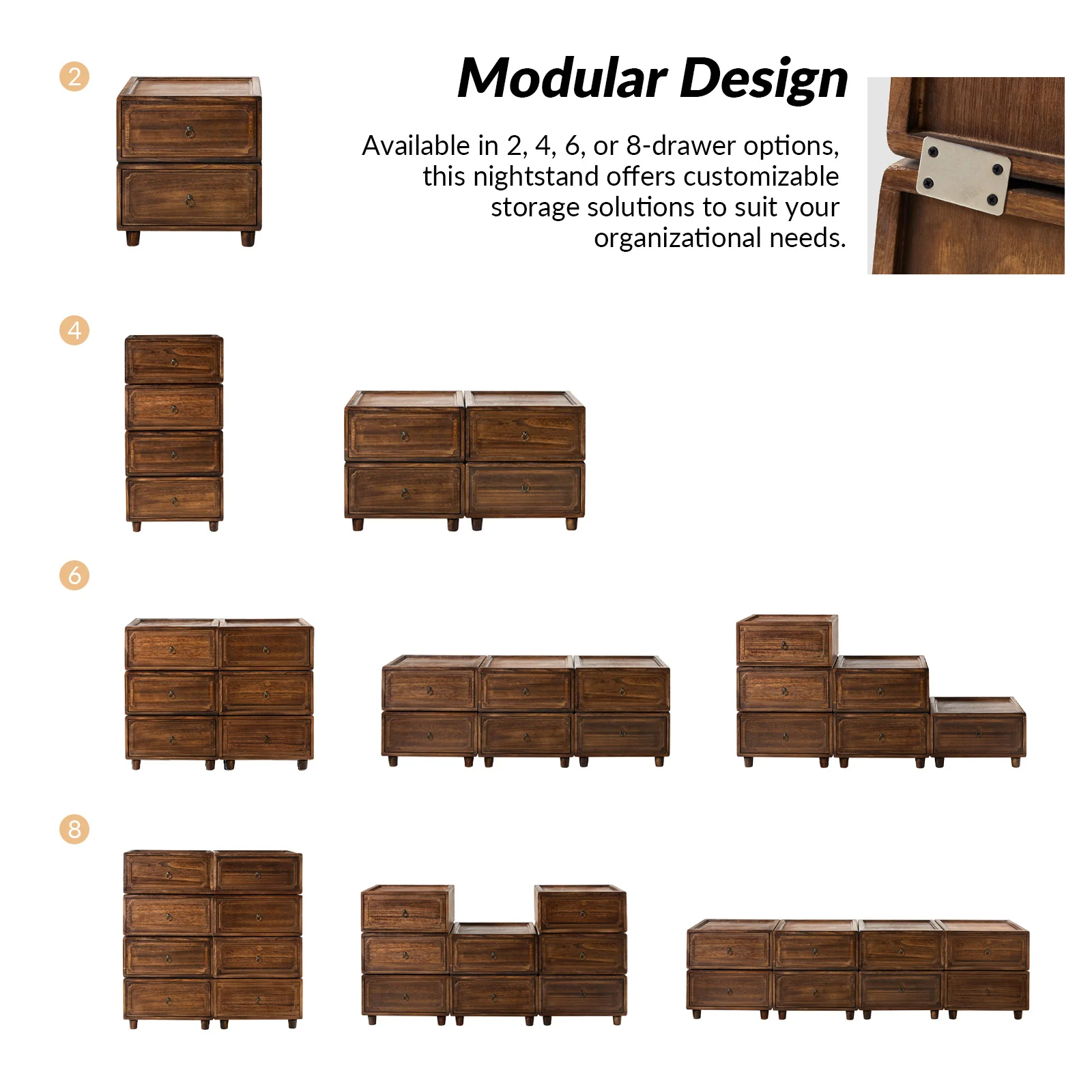 Nicole 2-Drawer Nightstand in Walnut - Image 5