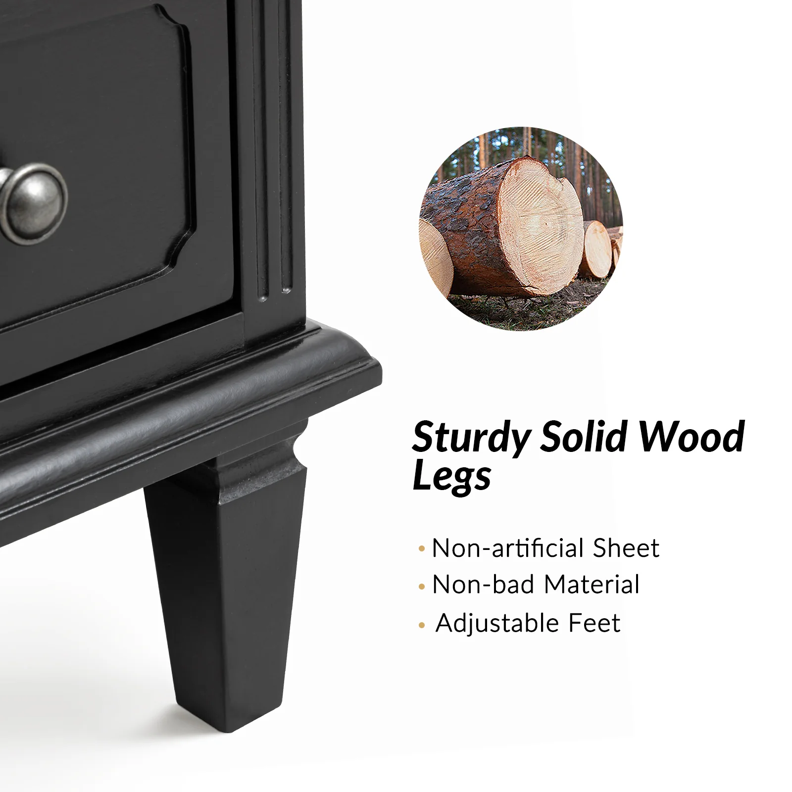 Davide Nightstand in Black - Image 3