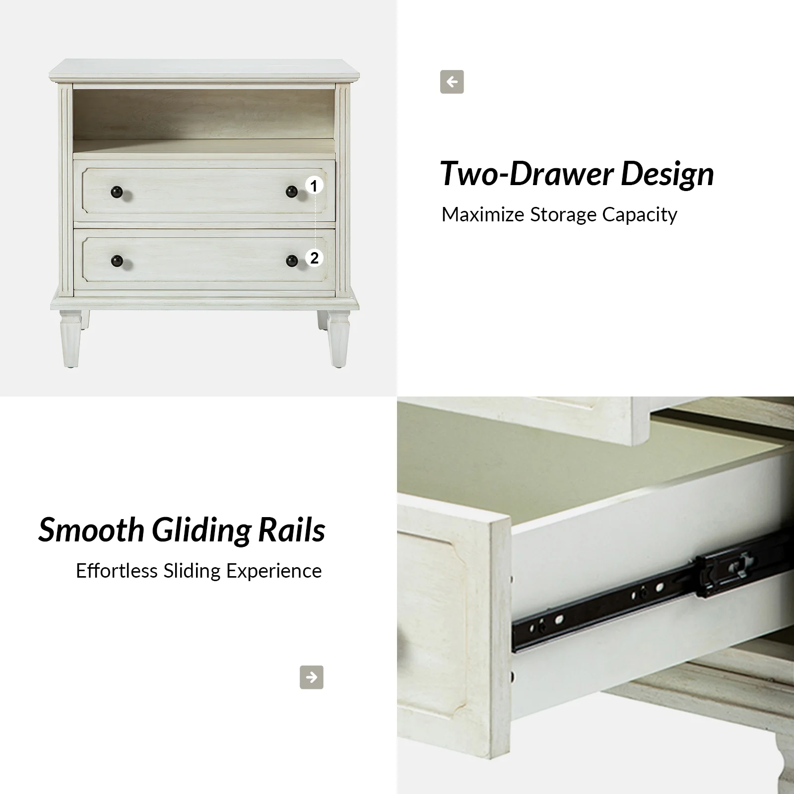 Davide Nightstand in White - Image 5