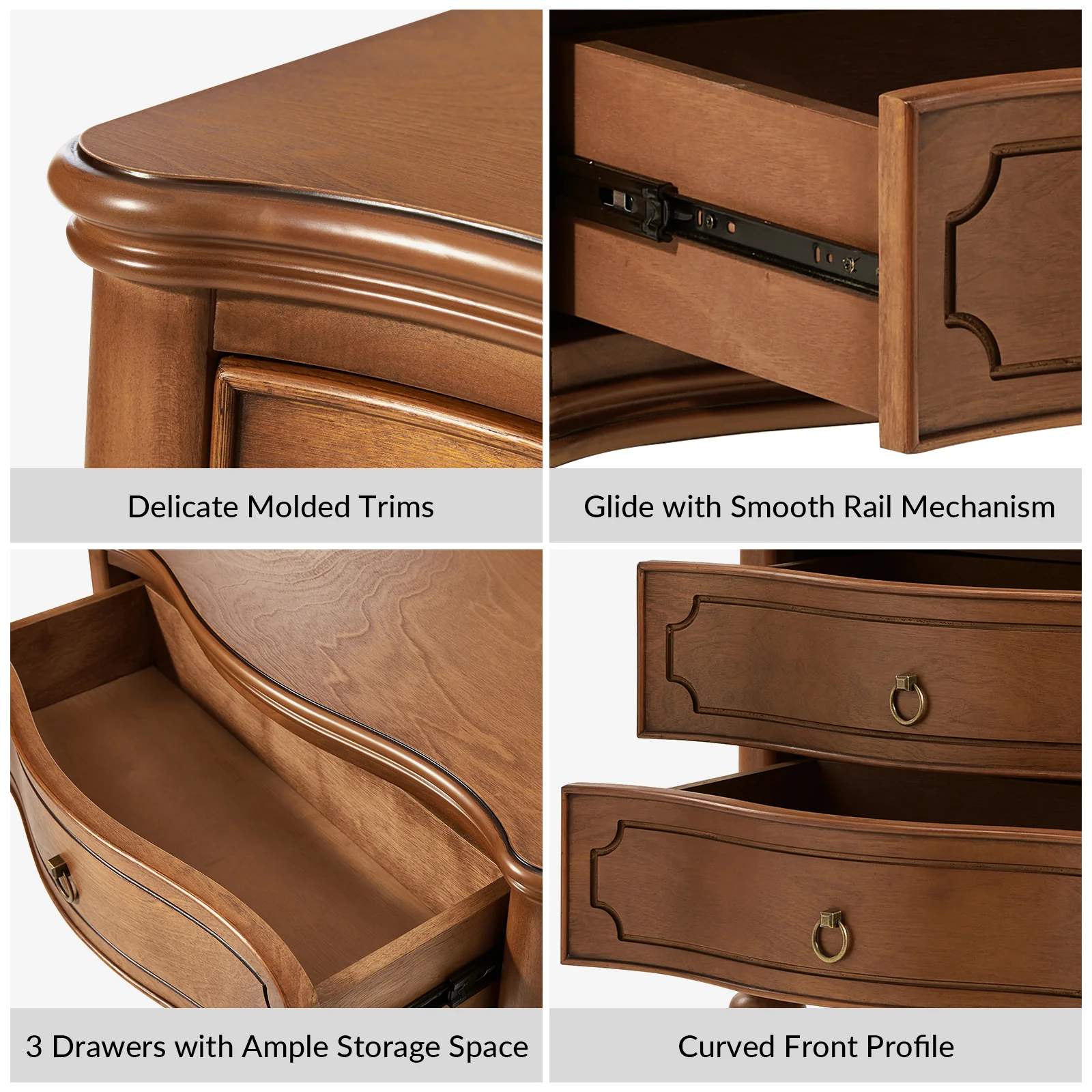 Alois 3-Drawer Nightstand in Walnut - Image 4