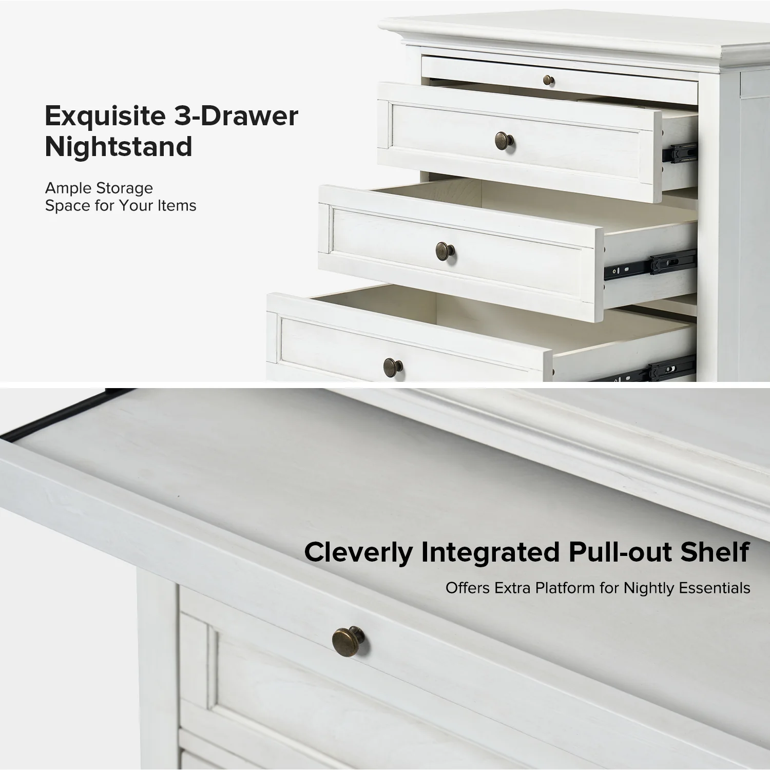 Dominic Nightstand in White - Image 4