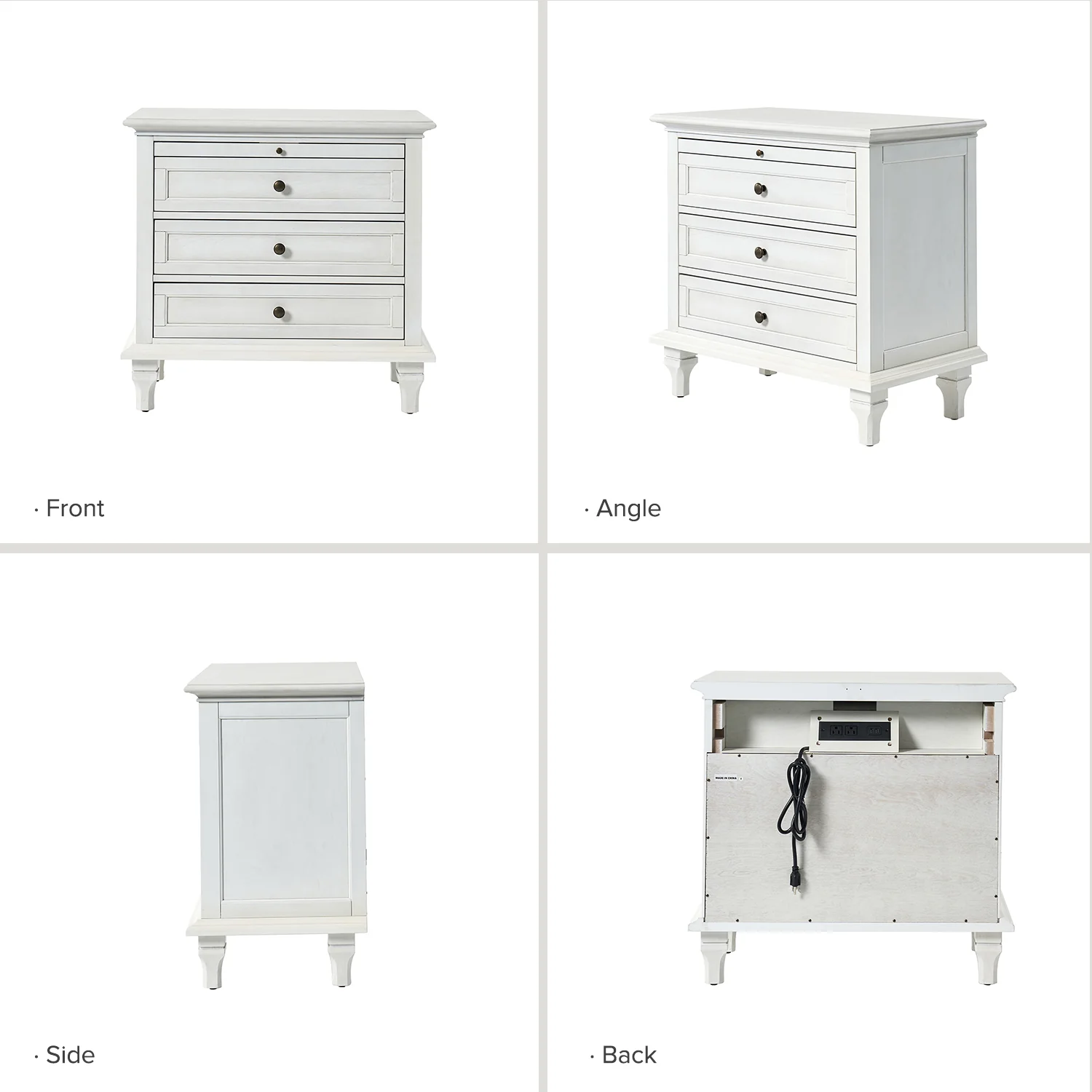 Dominic Nightstand in White - Image 6