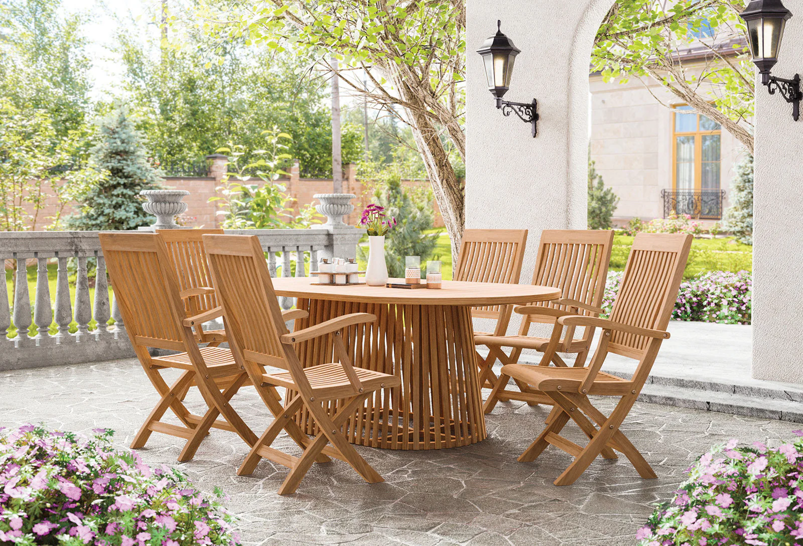 Nusa Natural 7 Piece Outdoor Dining Set - Image 4