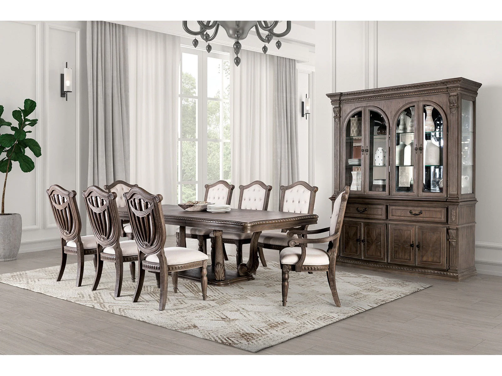 Oakham Weathered Oak 7 Piece Dining Set