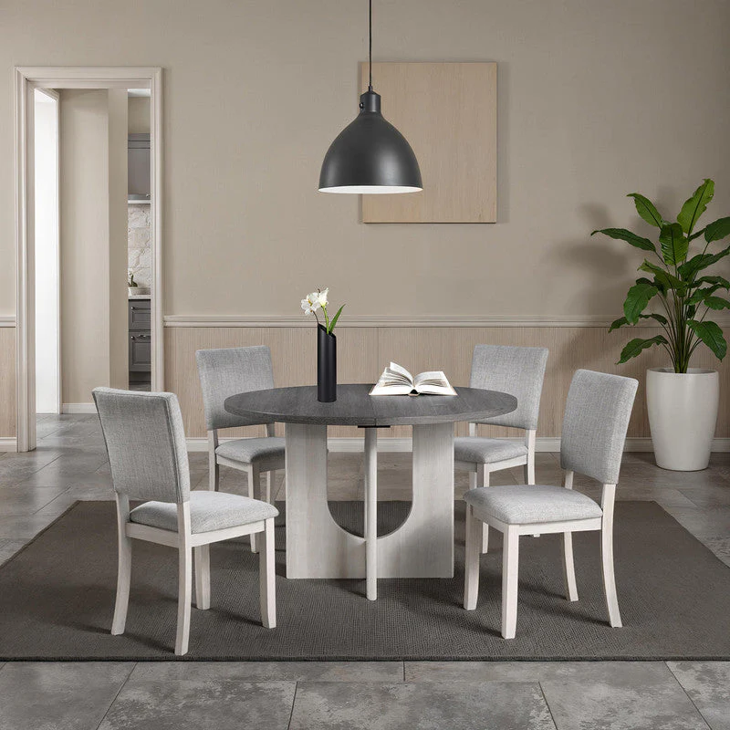 Oberto Gray Round Dining Table - Image 2