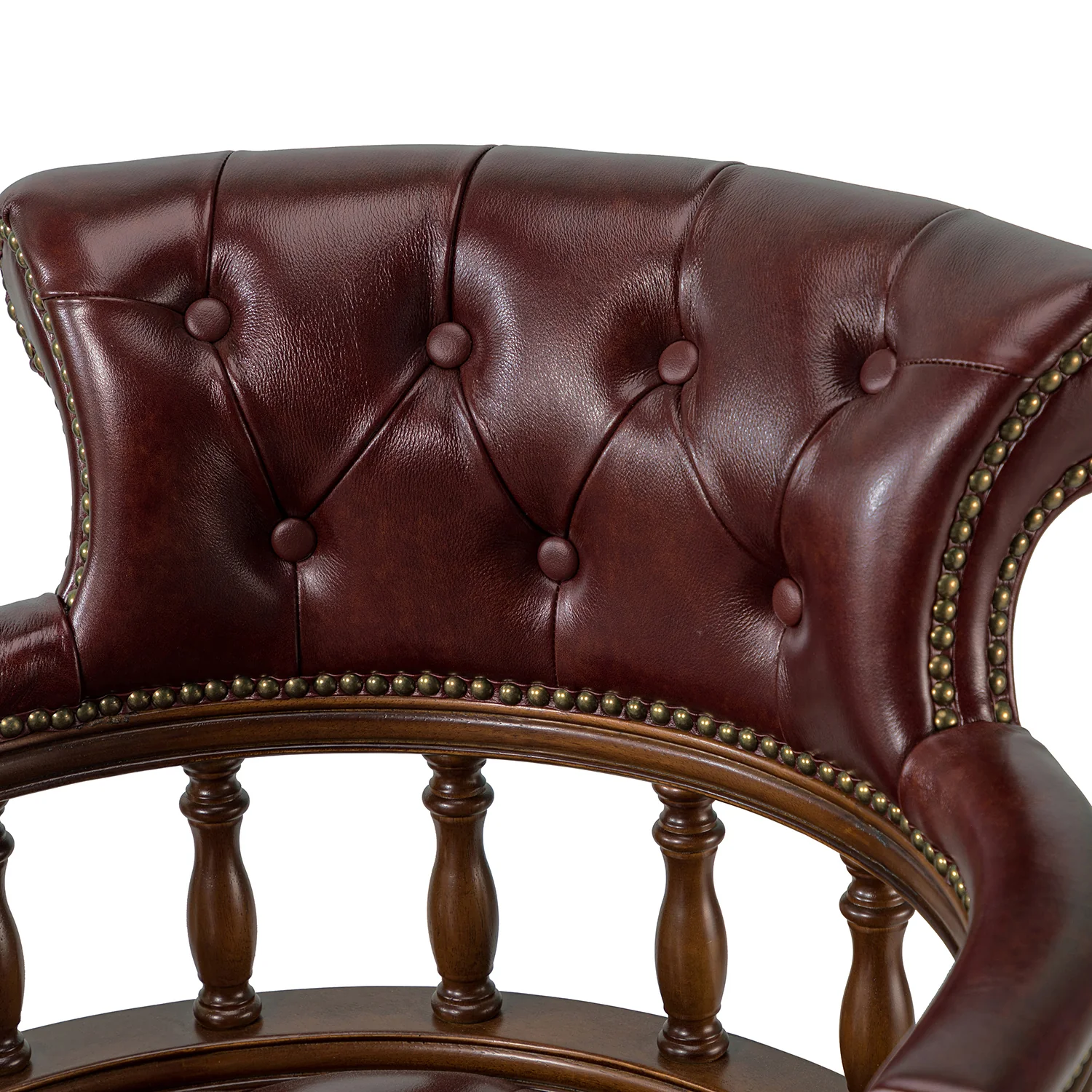 Uberto Genuine Leather Executive Chair in Burgundy - Image 5