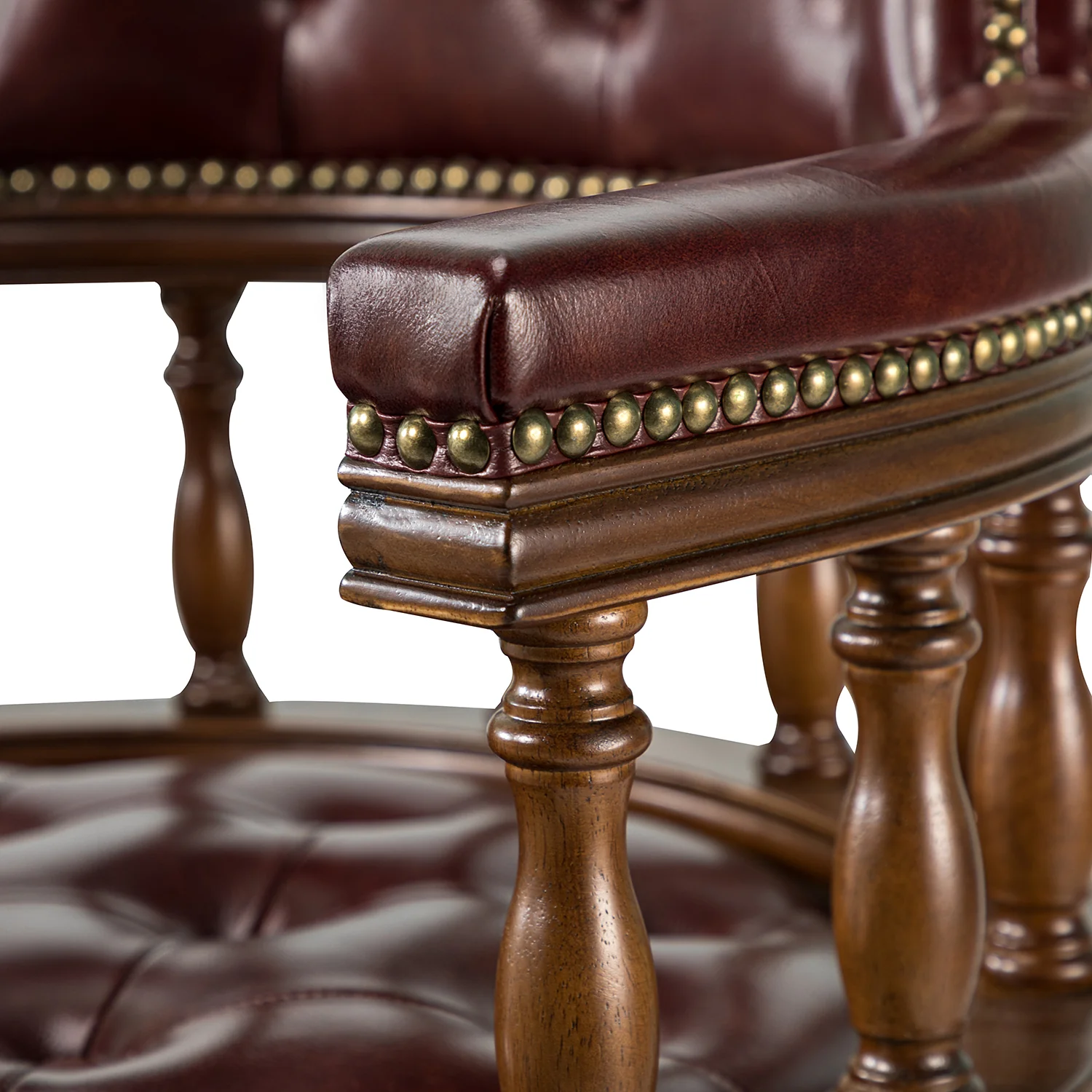 Uberto Genuine Leather Executive Chair in Burgundy - Image 6