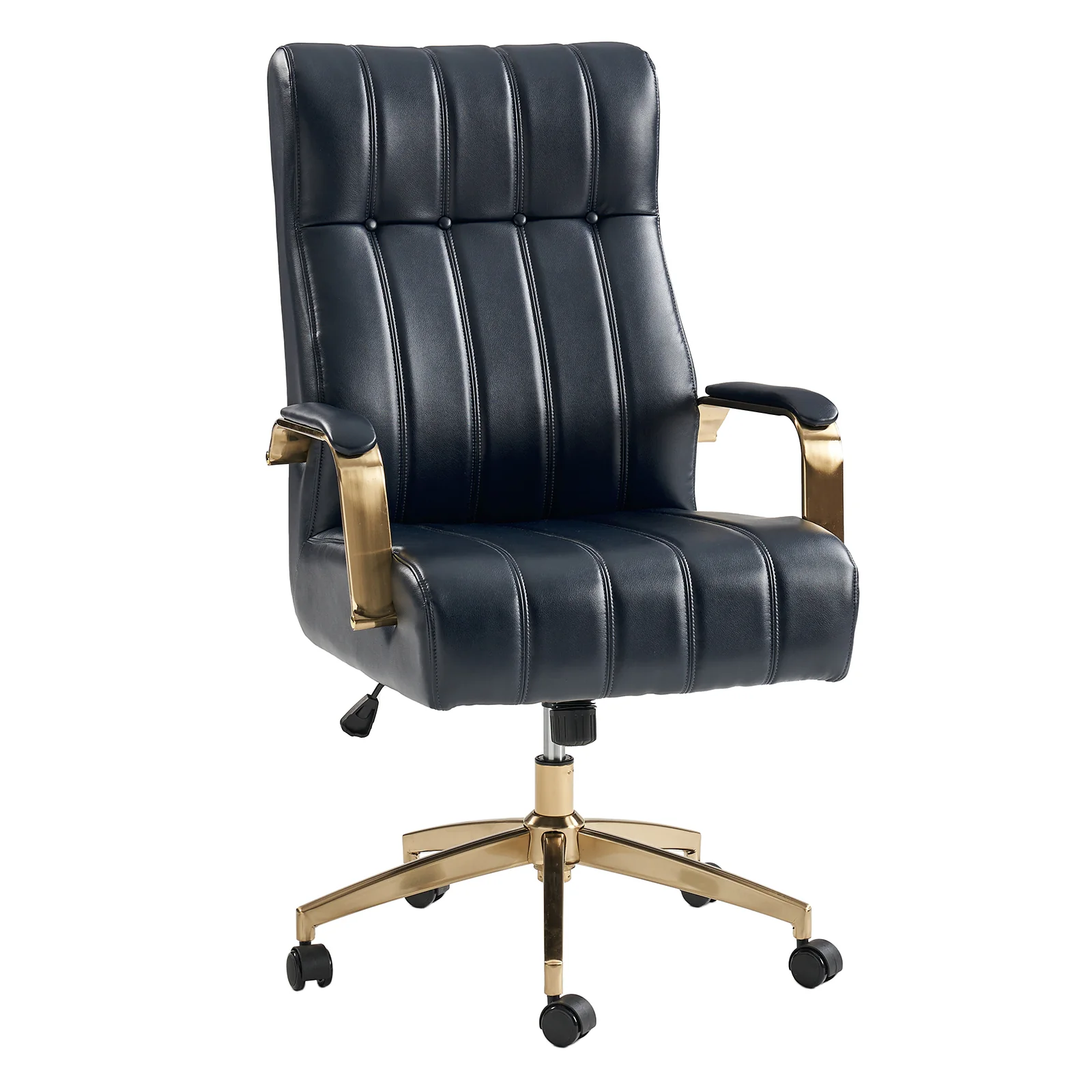 Conan Leather Ergonomic Executive Office Chair in Navy - Image 2