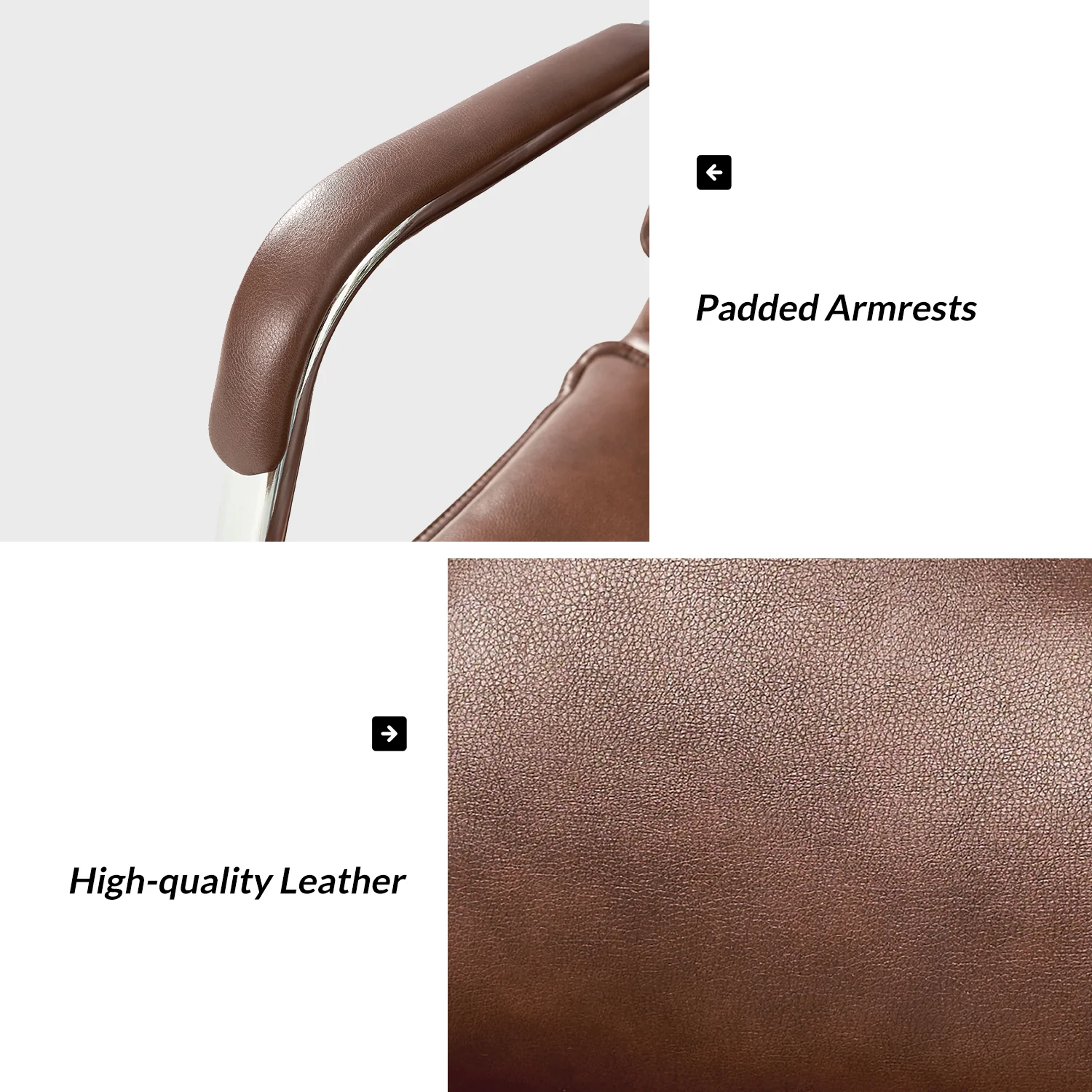 Leather Task Chair in Brown - Image 4